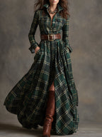 Shirt dress in green
