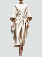 Evangeline Elegant Dress in khaki