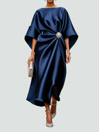 Evangeline Elegant Dress in navy blue