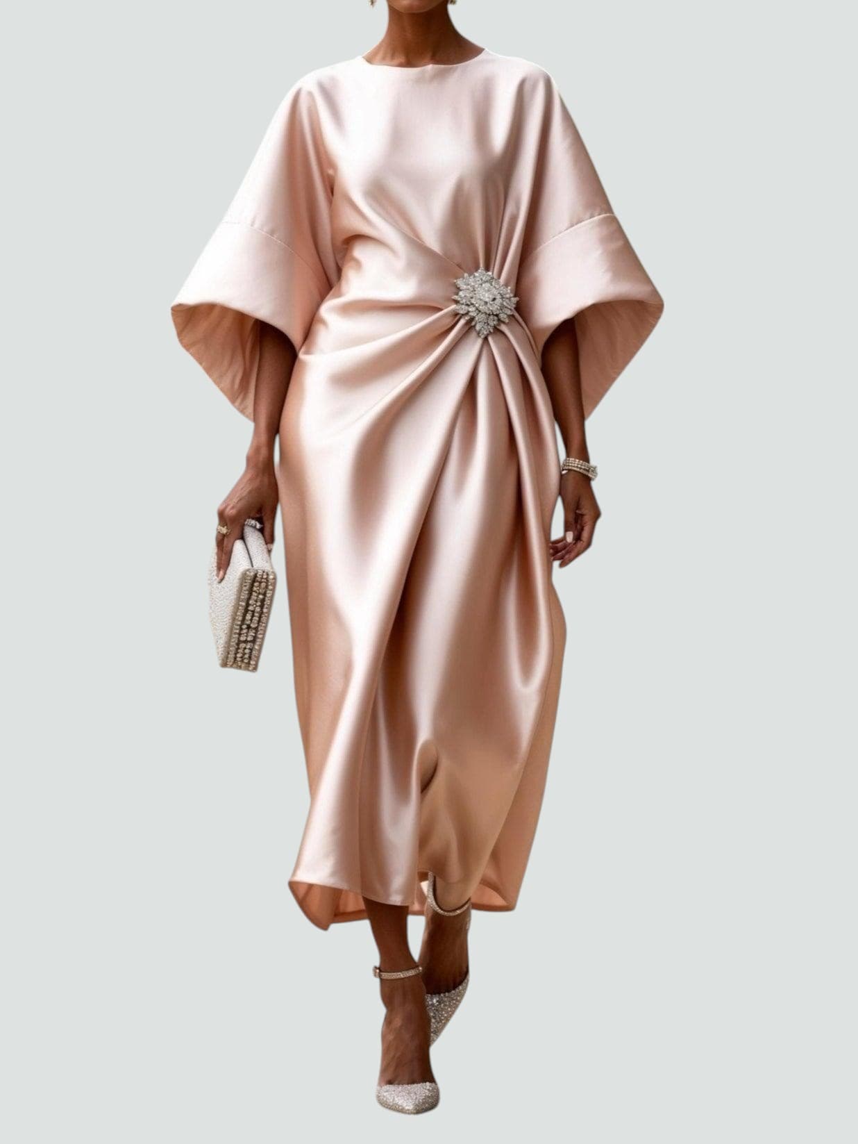 Evangeline Elegant Dress in beige