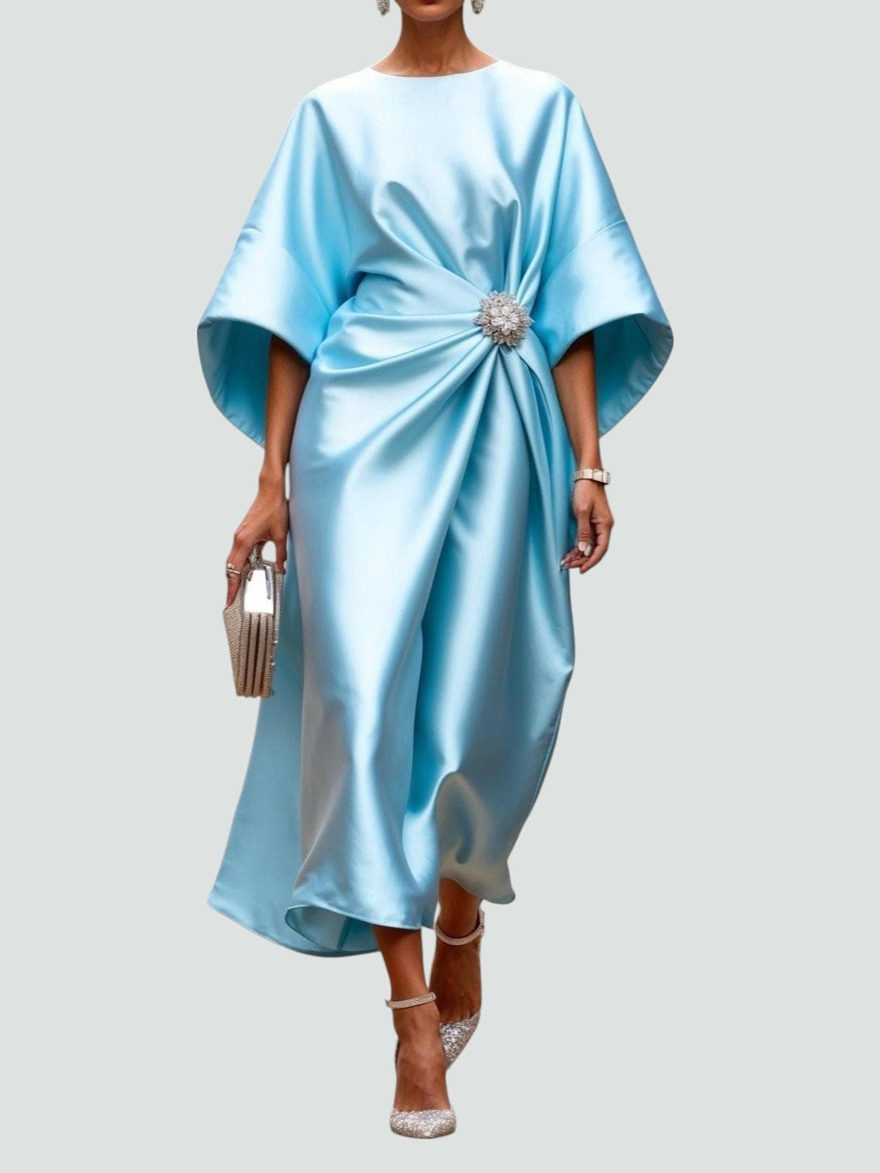 Evangeline Elegant Dress in light blue