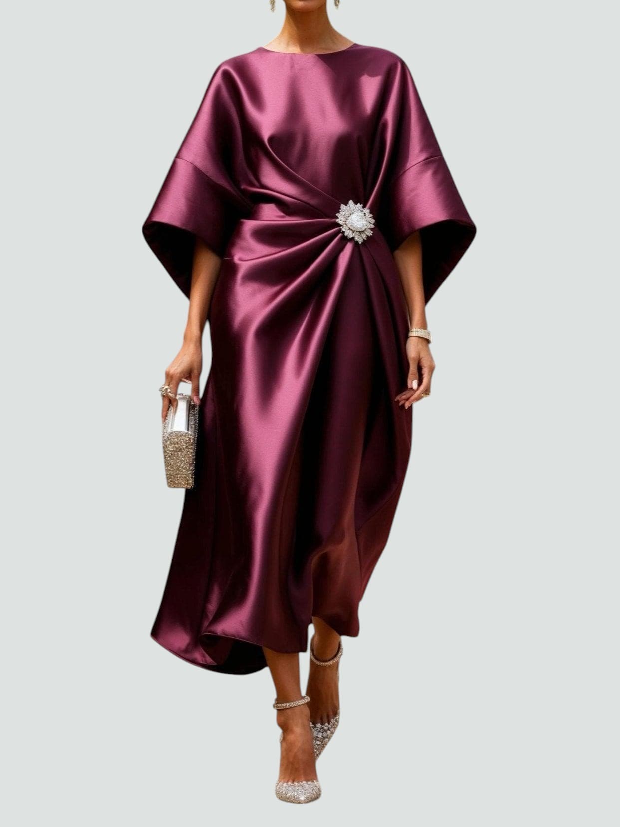 Evangeline Elegant Dress in red