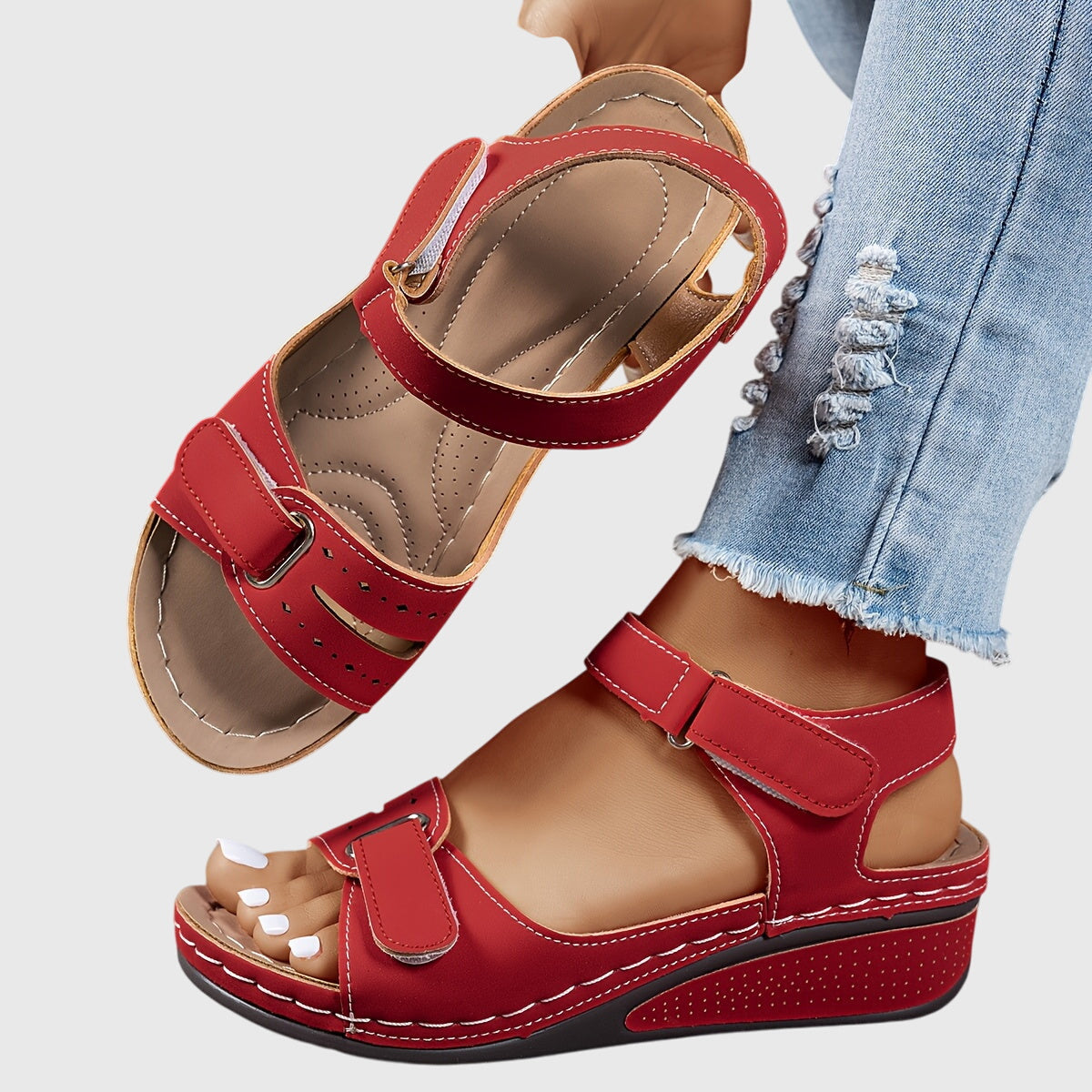 Solene Orthopedic Slide Sandals red