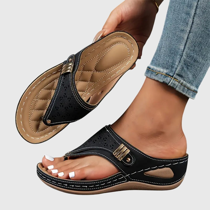 Comfort Step Orthopedic Sandals - Black