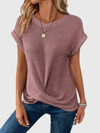 Colette Crew Neck Blouse in pink