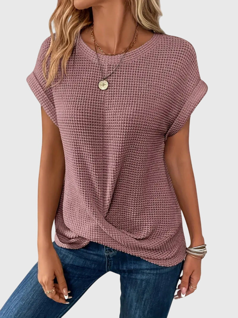 Colette Crew Neck Blouse in pink