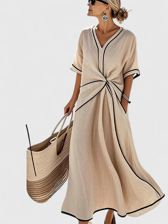 Vivienne Striped Summer Dress detail