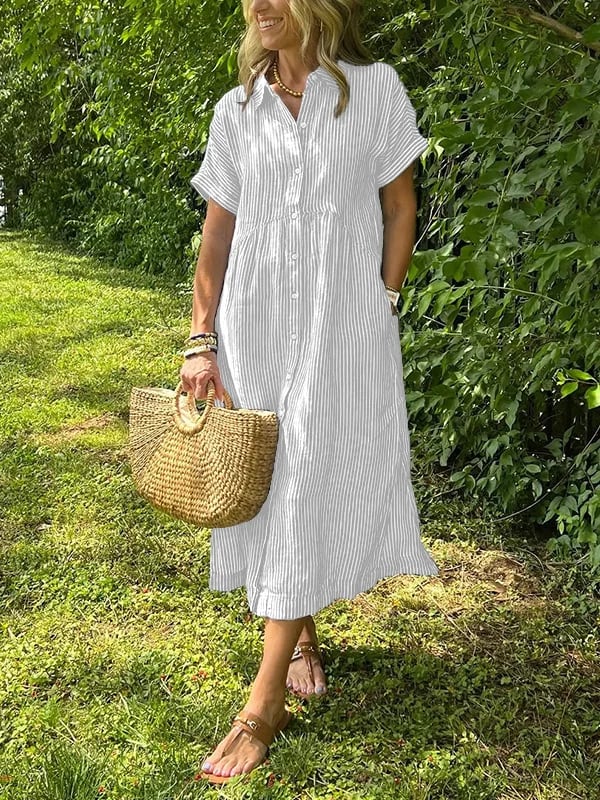 Marlowe Striped Shirt - White