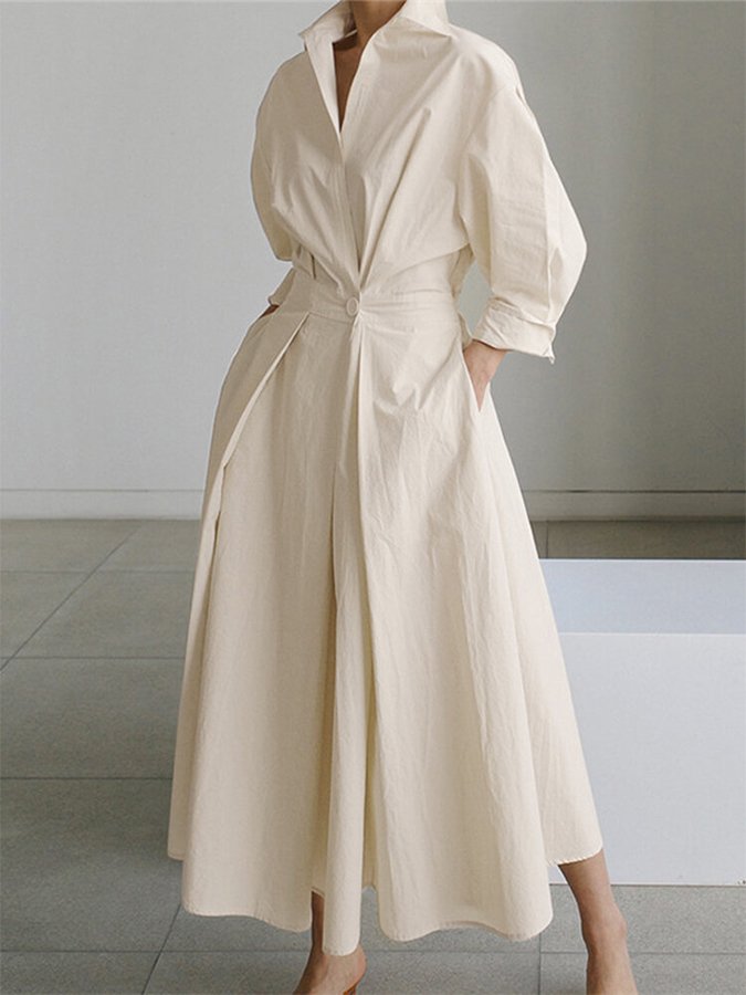 Seraphina Flowing Long Dress - Beige