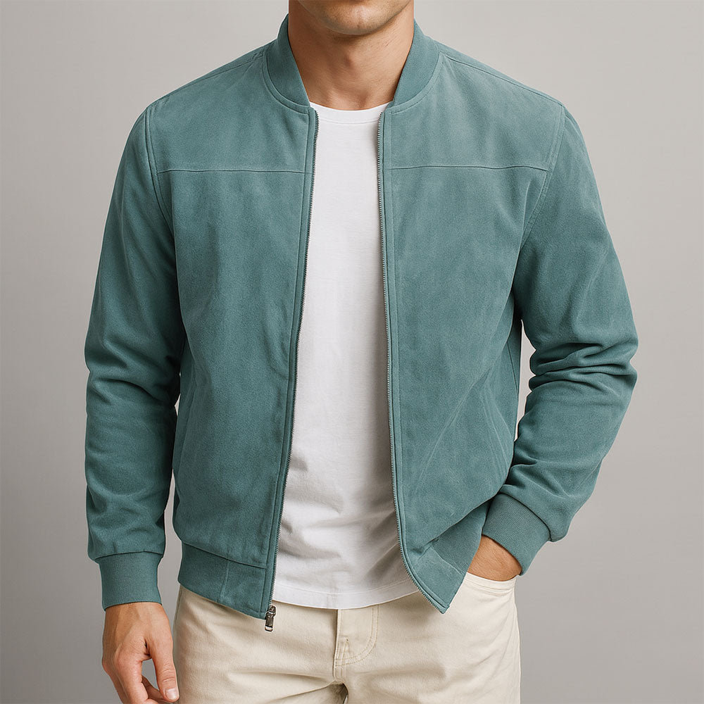 Caleb Minimalist Zip Jacket Blue