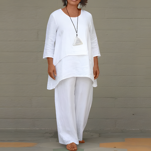 Chic 2-Piece Linen Set for Women