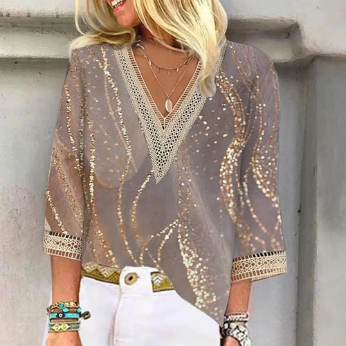 Blandina Summer Chiffon Blouse - Front View