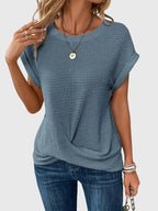 Colette Crew Neck Blouse in blue
