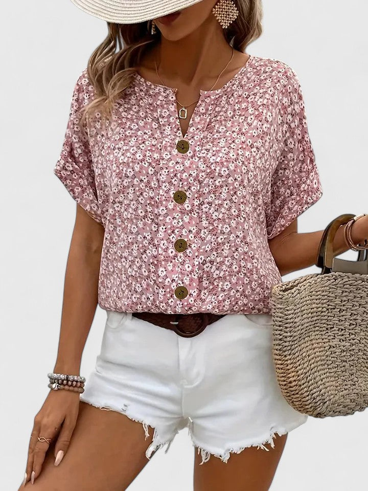 Primrose Floral Summer Top - Pink