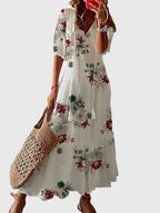 Zara Boho Vintage Summer Dress - Flowers