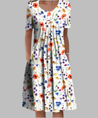 Ophelia Dress White and Red