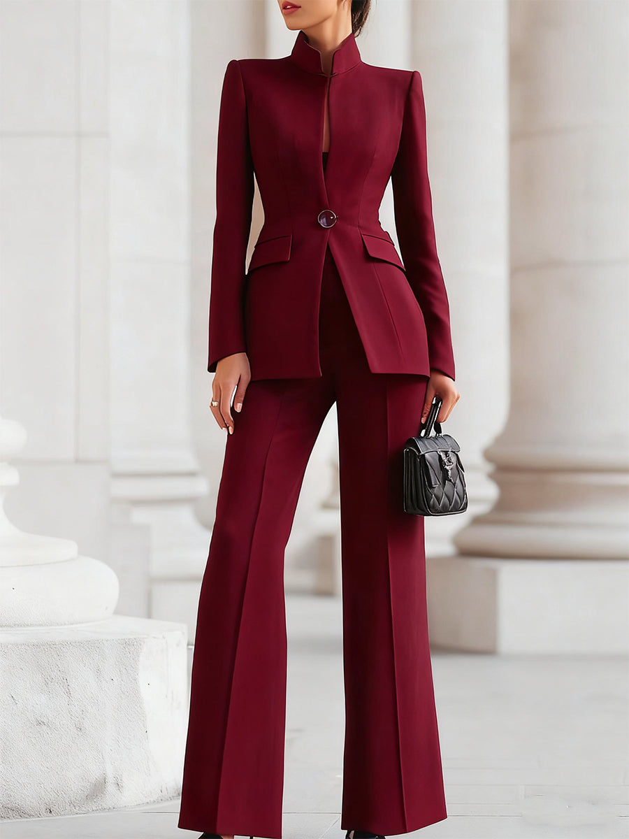 Vivienne suit set - Bordeaux Red