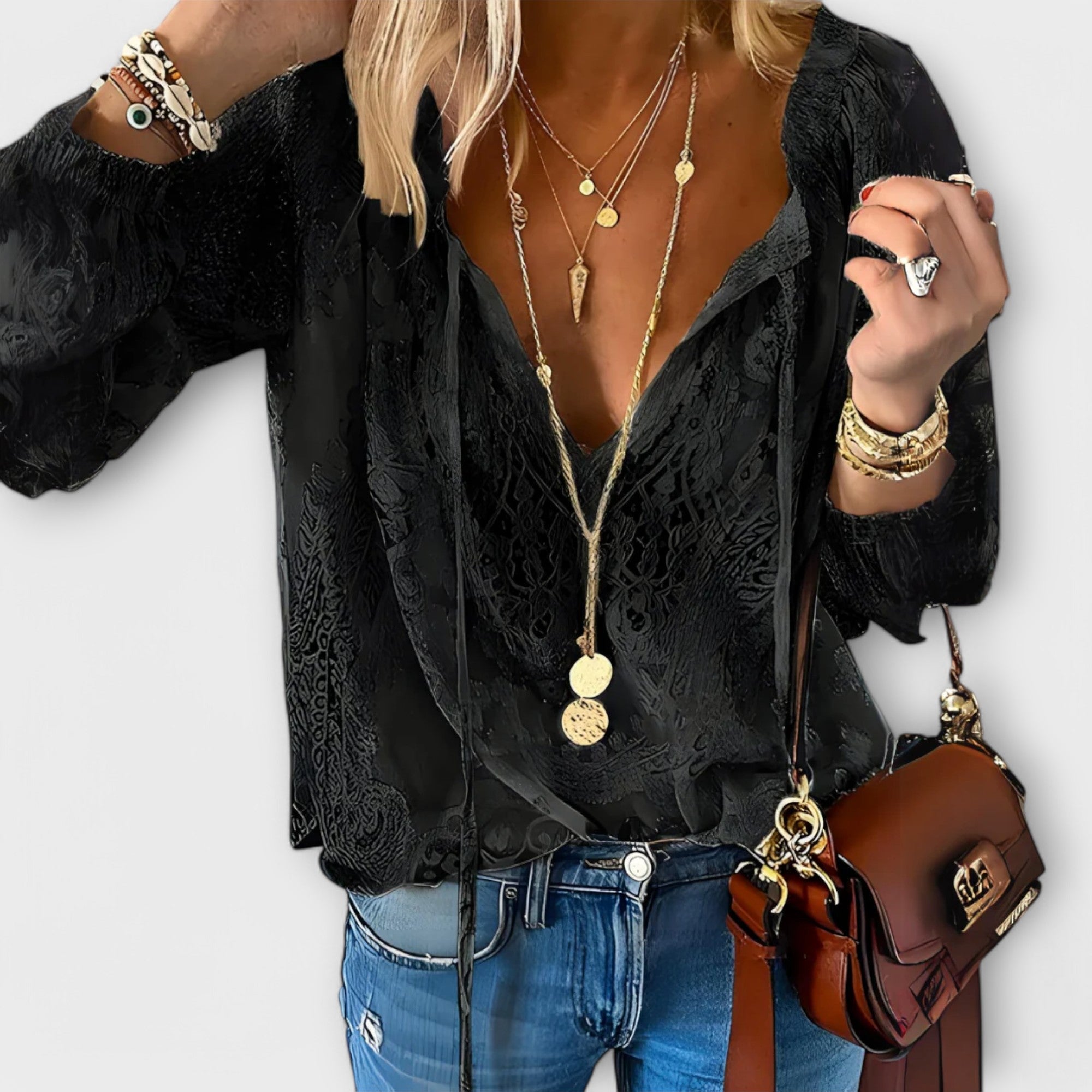 Seraphine Lace Blouse Black