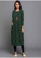 Marguerite | Long Sleeve Floral Midi Dress with Pockets
