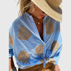 Coralie Airy Summer Blouse Blue