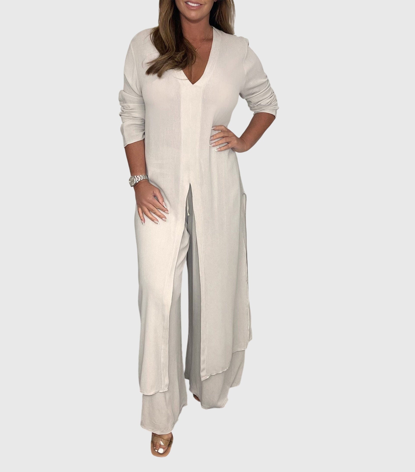 Seraphine Elegant Two-Piece Set Beige