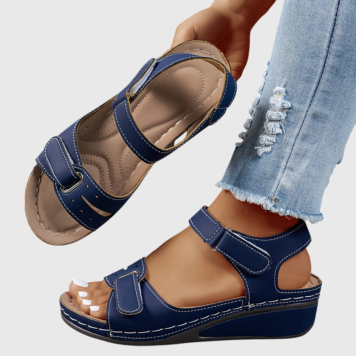 Solene Orthopedic Slide Sandals blue