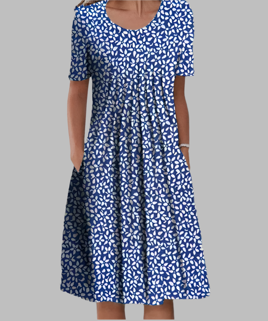 Ophelia Dress Blue with Flowers