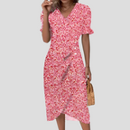 Women's Elegant Floral Midi Dress