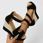 Marisol Orthopedic Wedge Sandals black