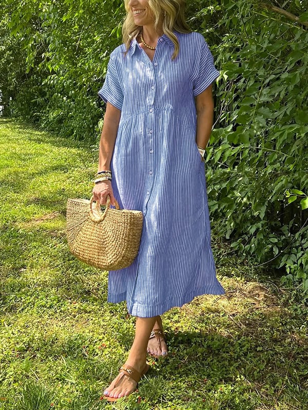 Marlowe Striped Shirt - Blue