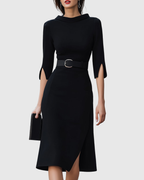Vesper Classic Black Midi Dress