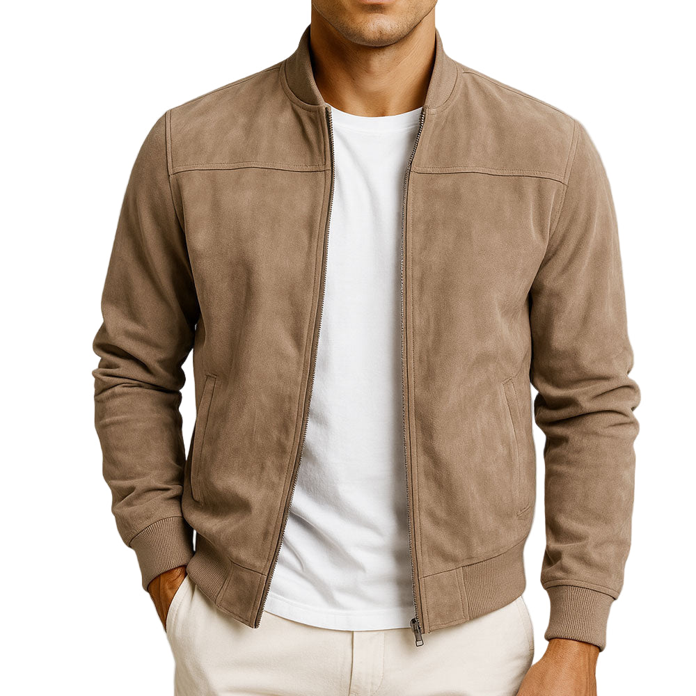 Caleb Minimalist Zip Jacket Brown