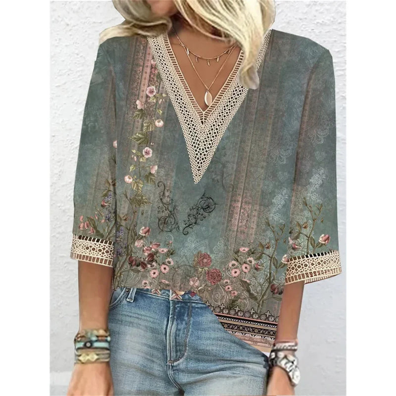 Blandina Summer Chiffon Blouse - Back View
