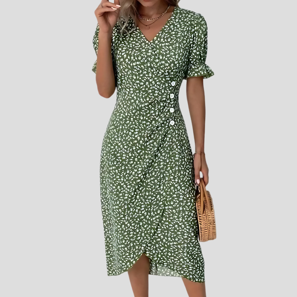 Women's Elegant Floral Midi Dress