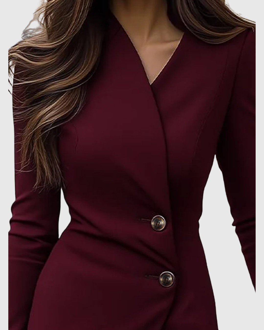 Vivienne Wrap-Style Buttoned Midi Dress