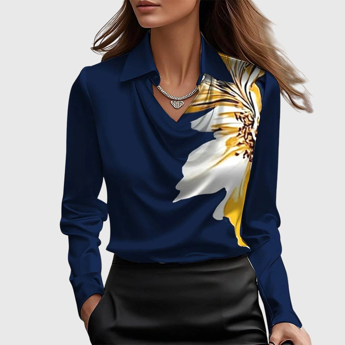 Brooklyne Elegant Blouse Dark Blue