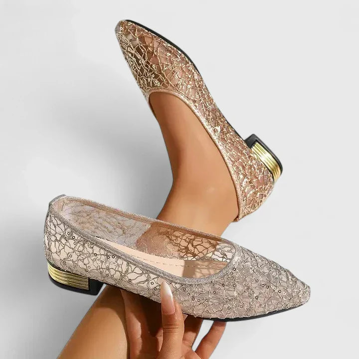 Avoria Lace Shoes Gold