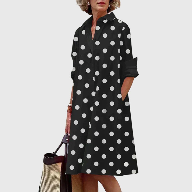 Cleo Elegant Dress Black White