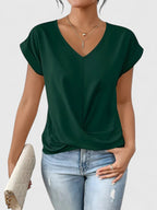Vivienne V-Neck Top Green