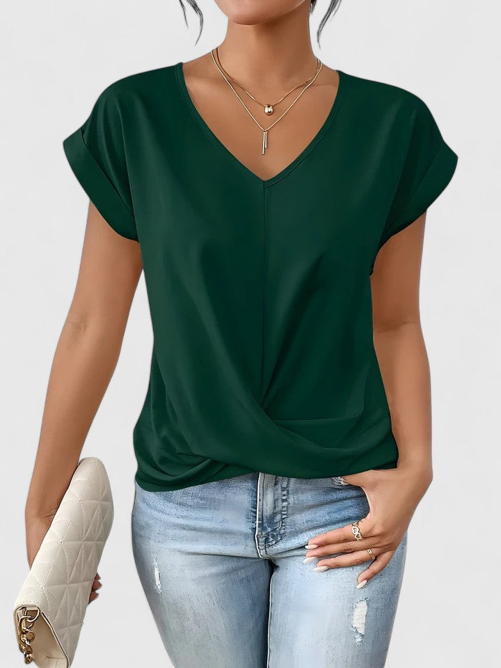 Vivienne V-Neck Top Green