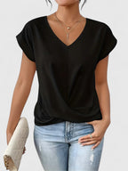 Vivienne V-Neck Top Black