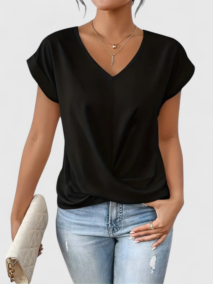 Vivienne V-Neck Top Black