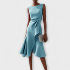 Vivienne Sophisticated Midi Dress - Light Blue