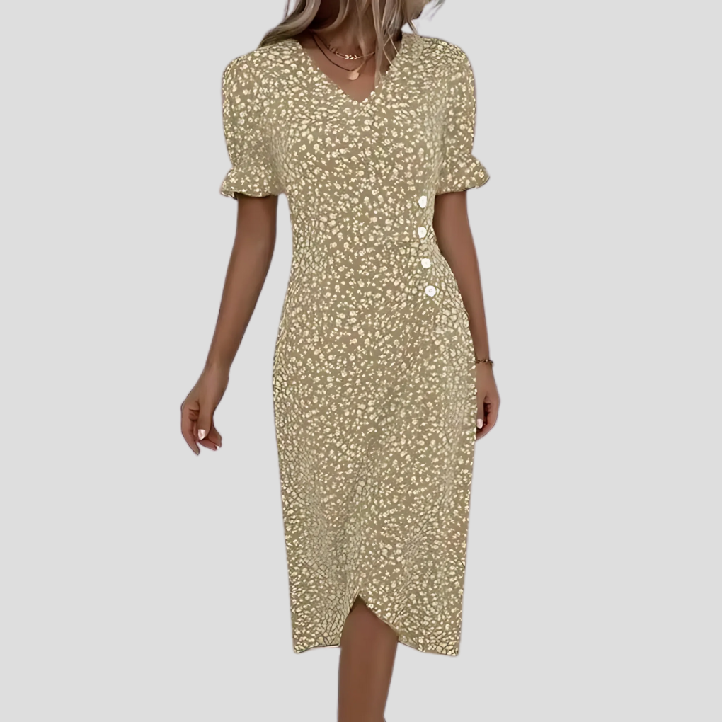 Women's Elegant Floral Midi Dress