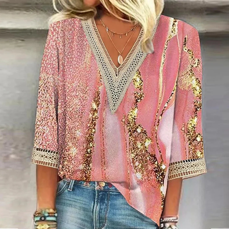 Blandina Summer Chiffon Blouse - Detail