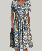 Ophelia Dress Blue and White