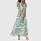 Celeste Figure Flattering Dress - Green