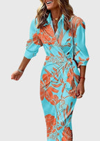 Solene Wrap Dress Turquoise