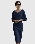Aria Draped Batwing Midi Dress