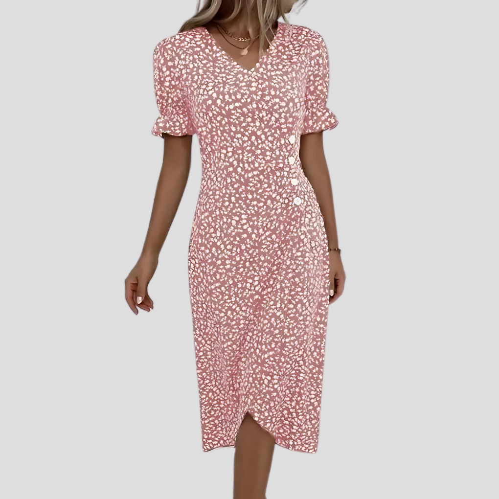 Women's Elegant Floral Midi Dress